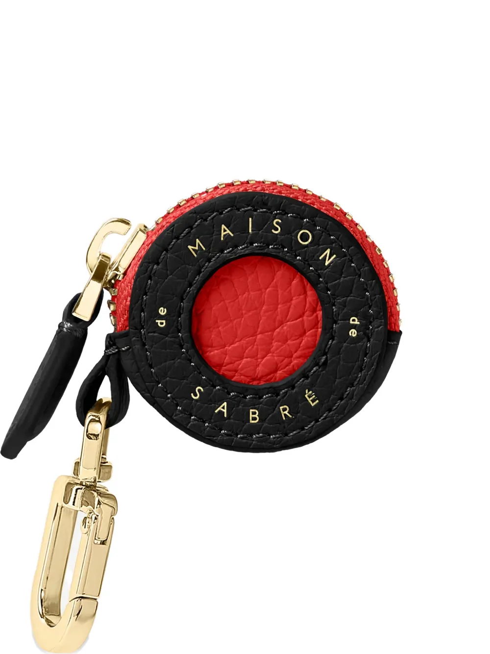 Maison De Sabre Leather Air Tag Charm In Black