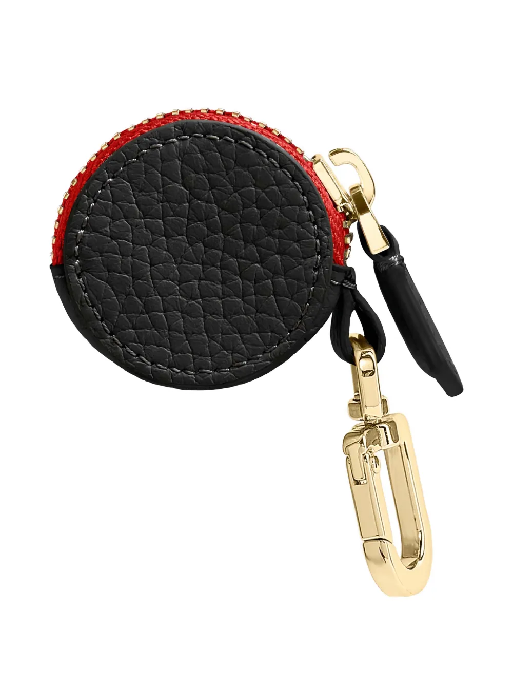 Maison De Sabre Leather Air Tag Charm In Black