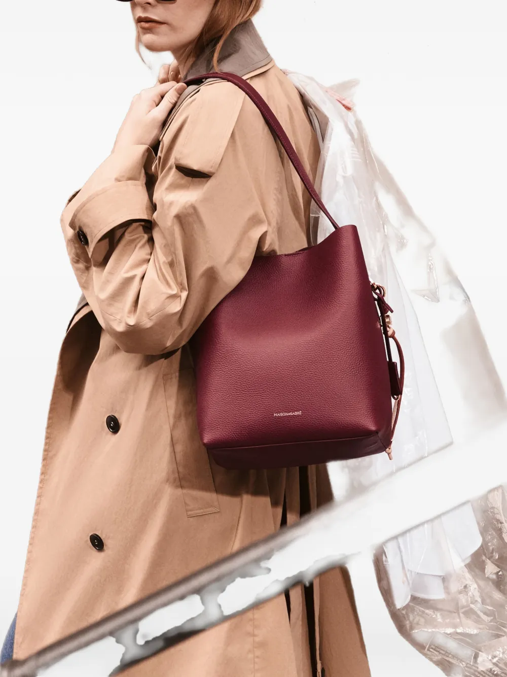 MAISON de SABRÉ leather bucket soft tote | Red | Image 1