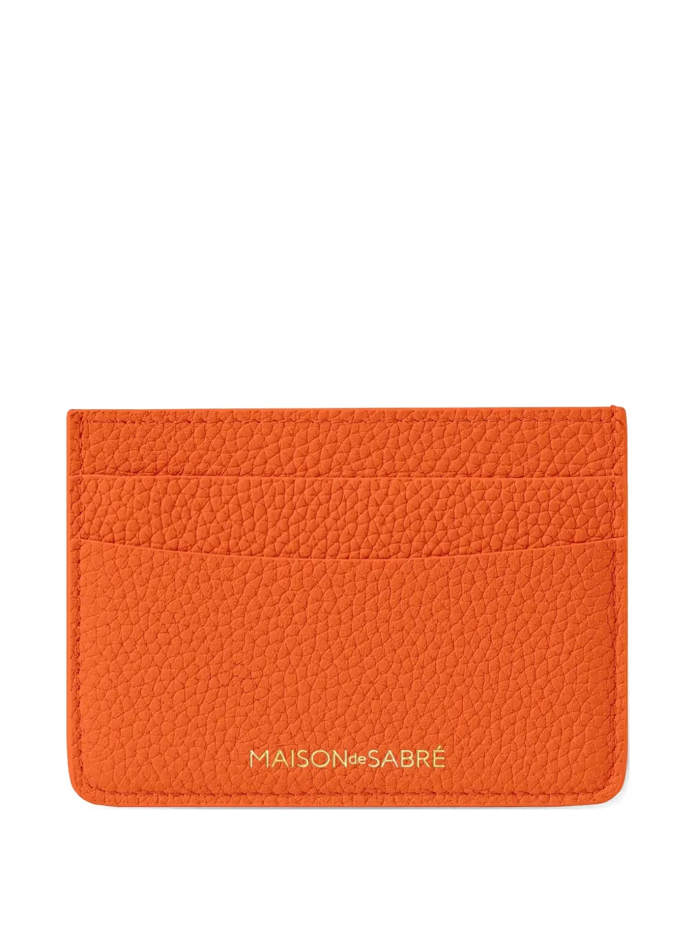 Maison De Sabre Leather Card Holder In Orange