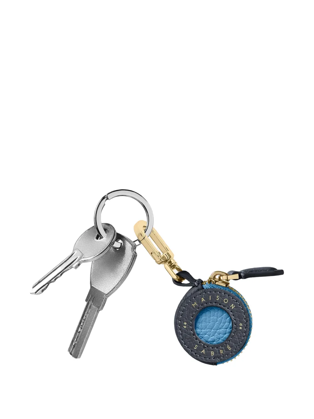 Maison De Sabre Embossed Leather Airtag Charm In Blue