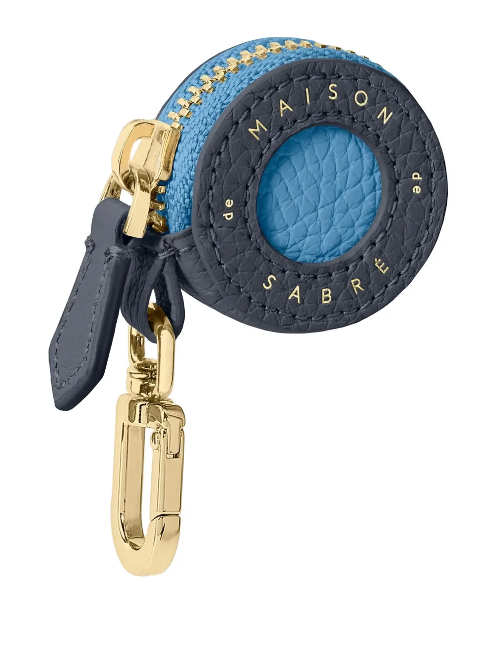 Maison De Sabre Embossed Leather Airtag Charm In Blue