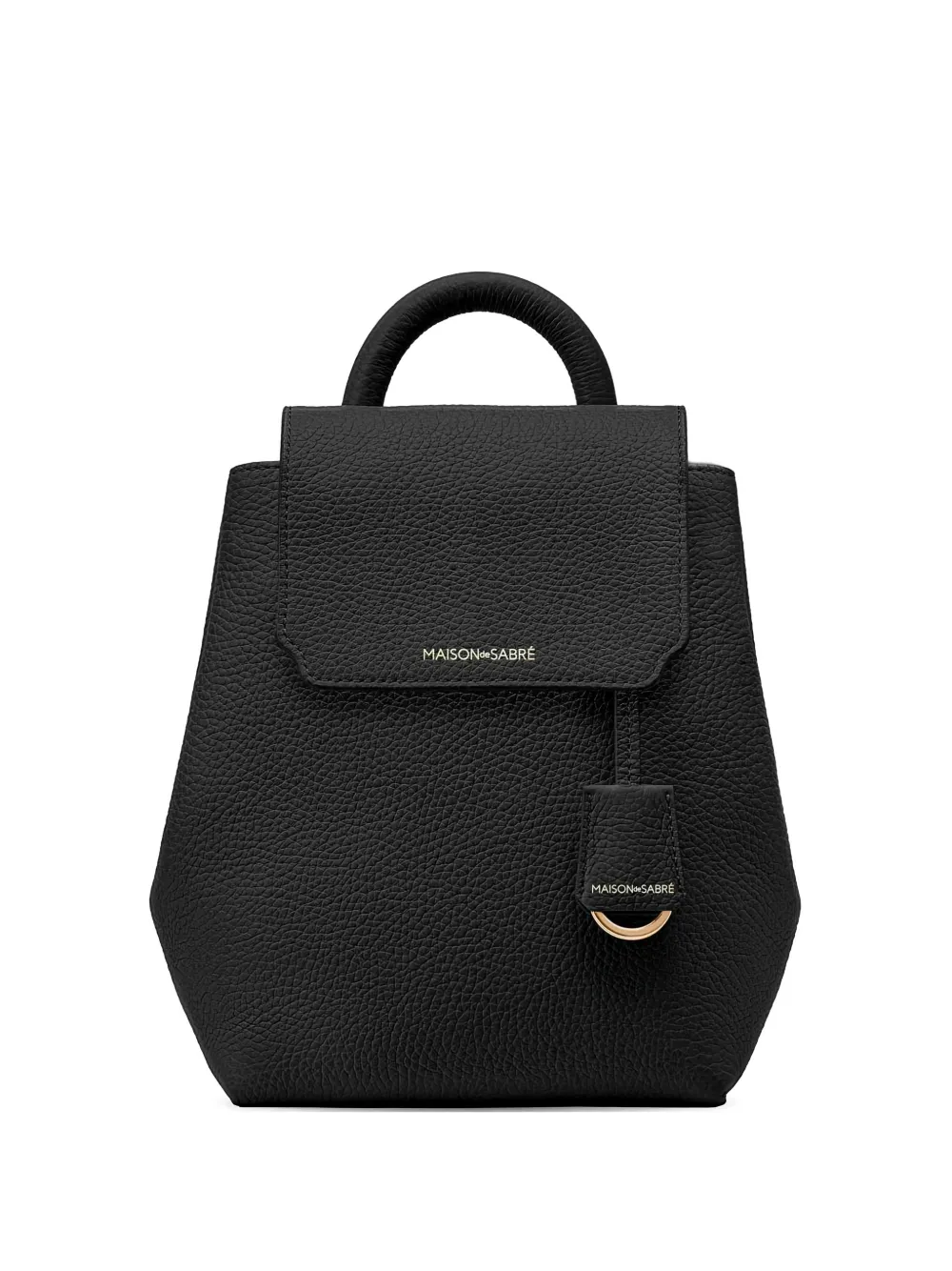 Maison De Sabre Mini Magnetic Closure Leather Backpack In Black