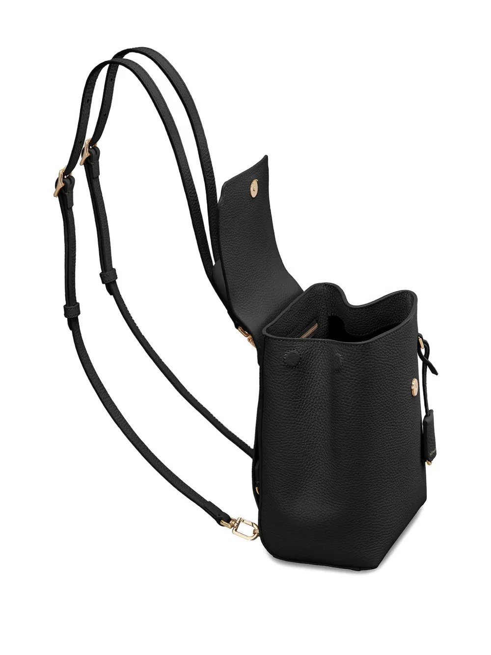 Maison De Sabre Mini Magnetic Closure Leather Backpack In Black