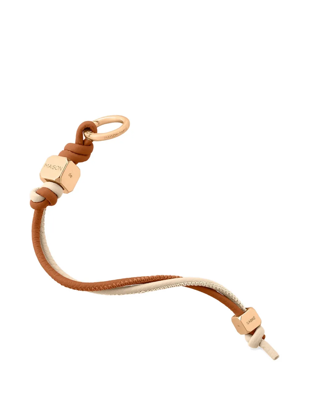 Maison De Sabre Wristlet Leather Charm In Brown