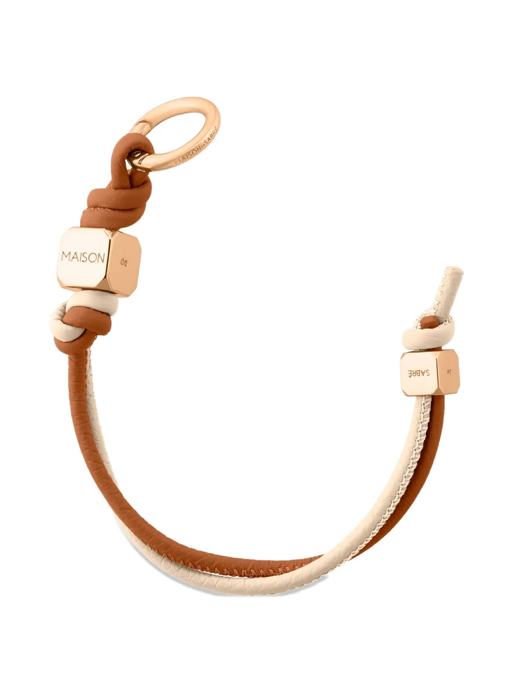 Maison De Sabre Wristlet Leather Charm In Brown