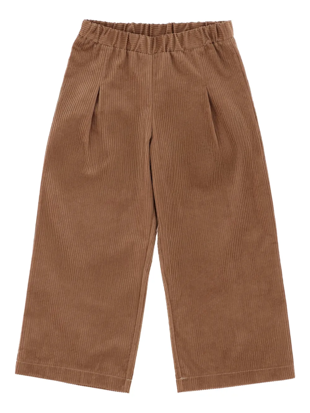 Nicoletta Fanna Pantaloni elasticizzati a coste - Marrone