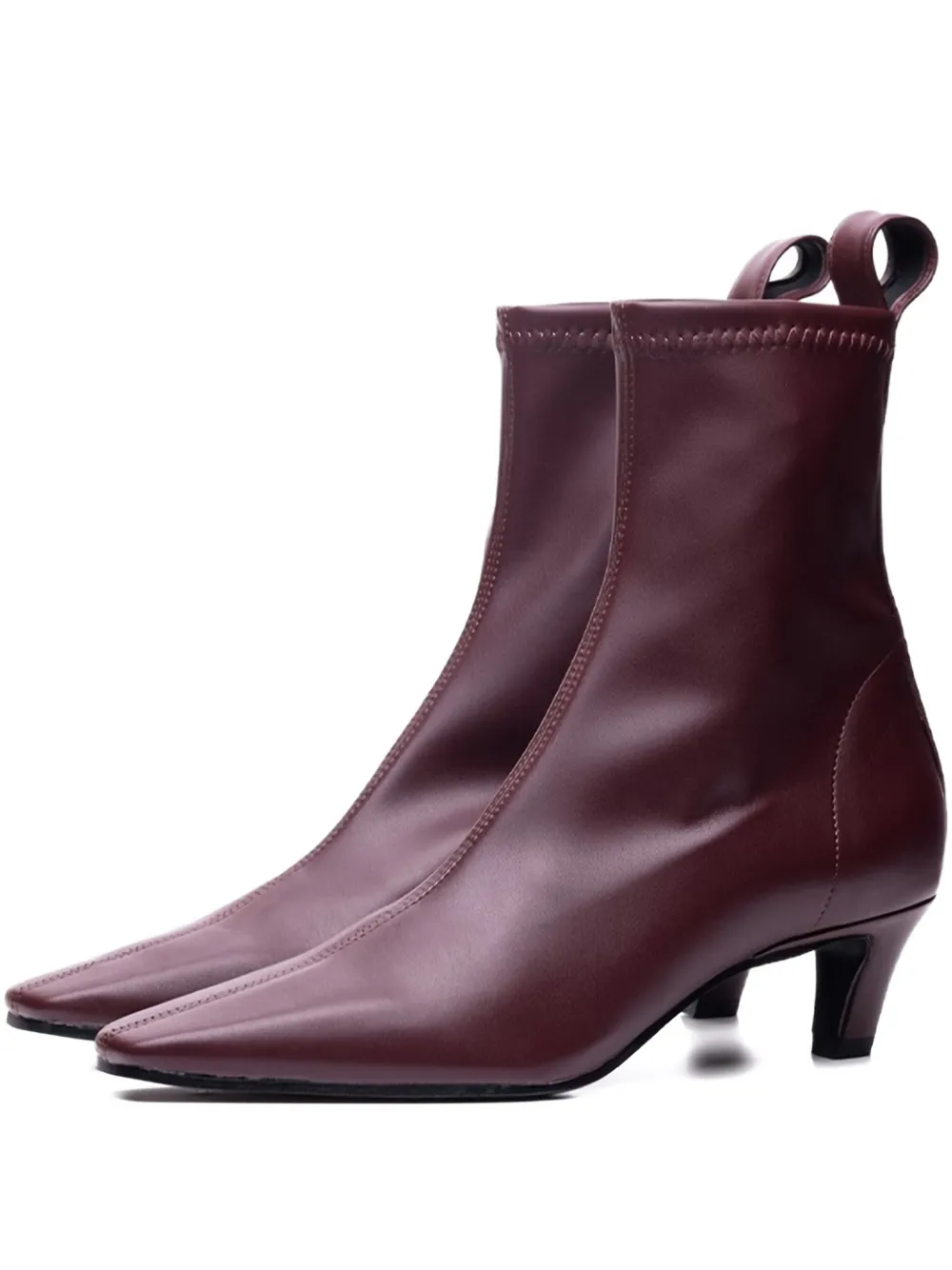Poche Paris Square-toe Ankle Boots In Red