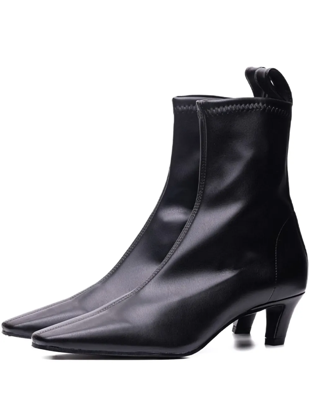 Poche Paris Square-toe Ankle Boots In Black