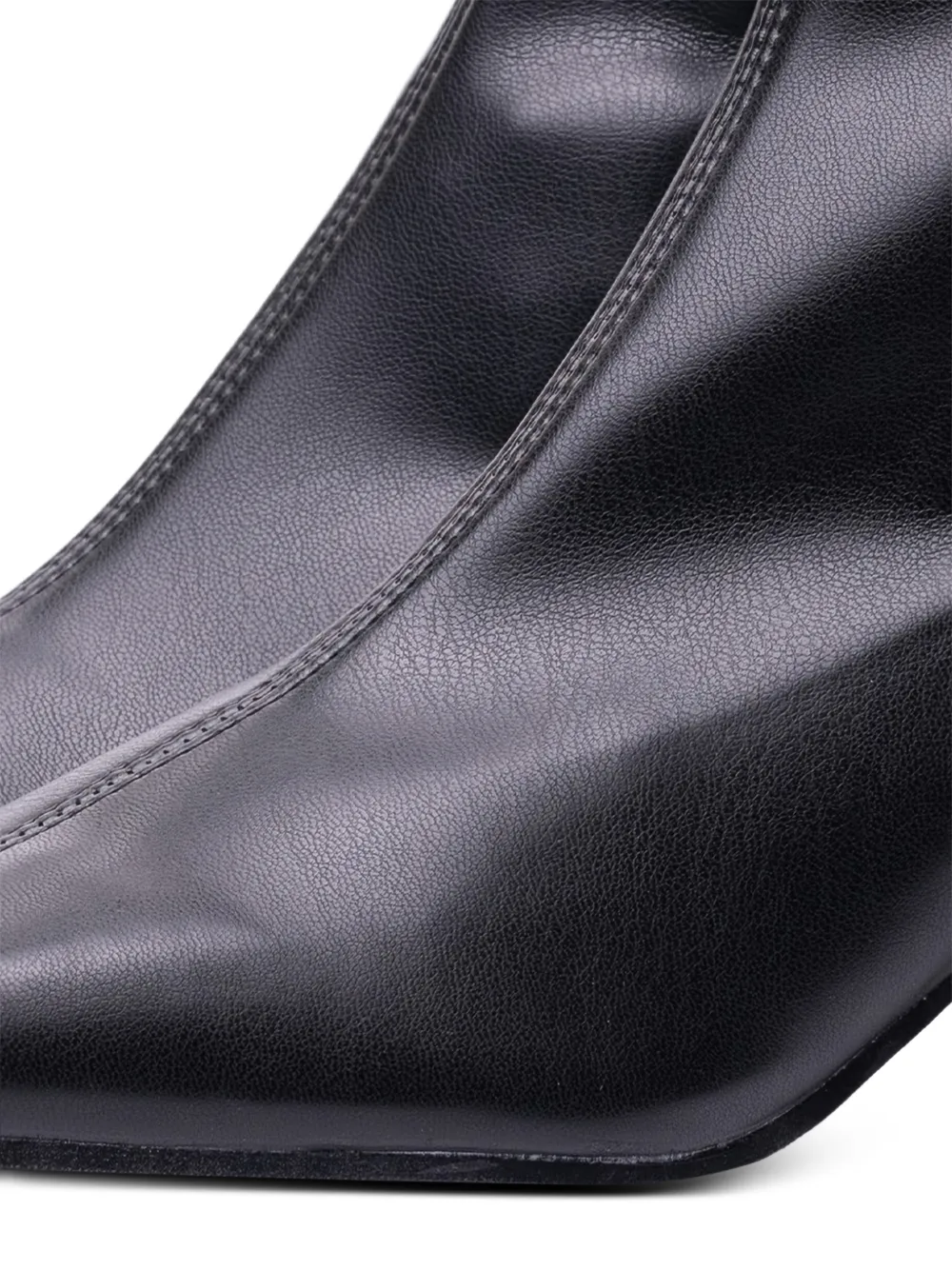 Poche Paris Enkellaarzen met vierkante neus Zwart