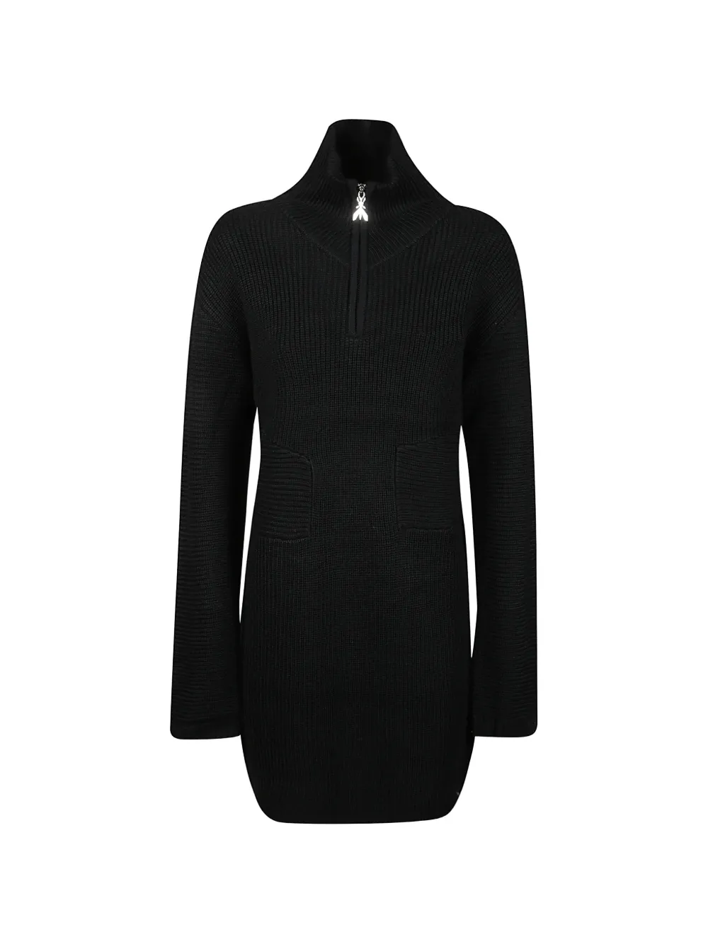 Patrizia Pepe Abito a coste con zip - Nero