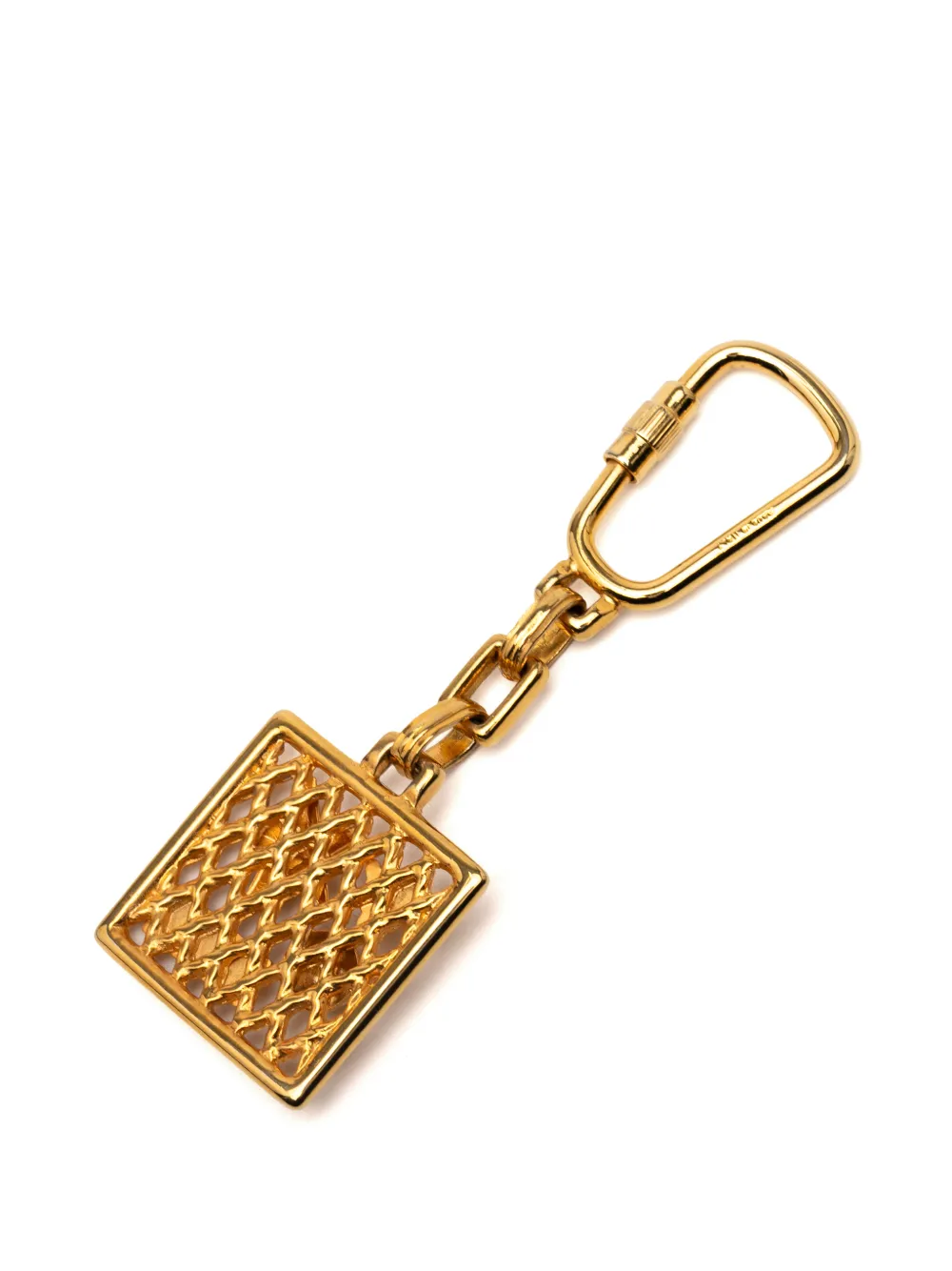 Celine Pre-Owned 2010-2025 Gold Plated Logo Star Square Ring Charm key chain | Image 2