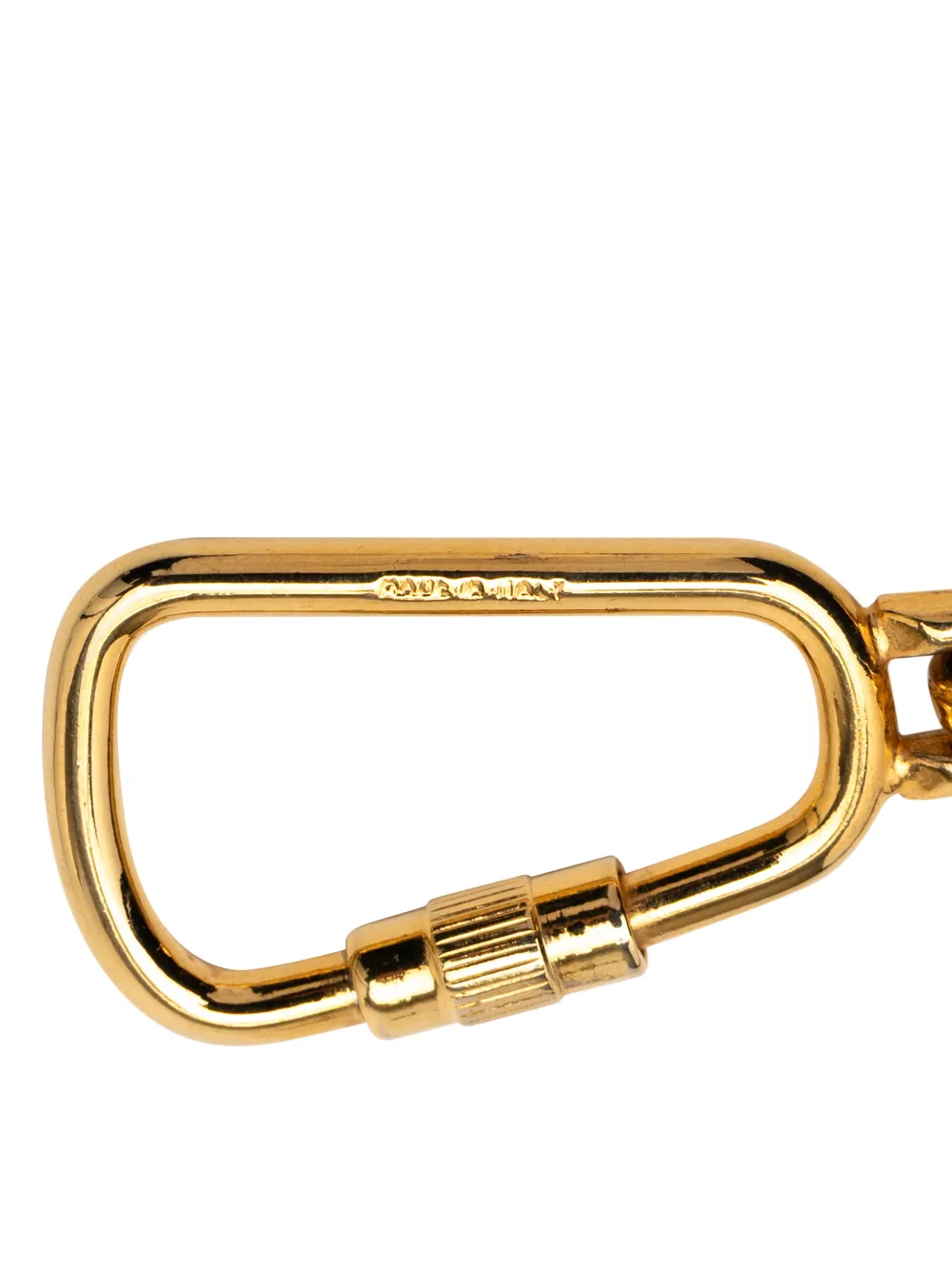 Pre-owned Celine 2010-2025 Gold Plated Logo Star Square Ring Charm Key Chain