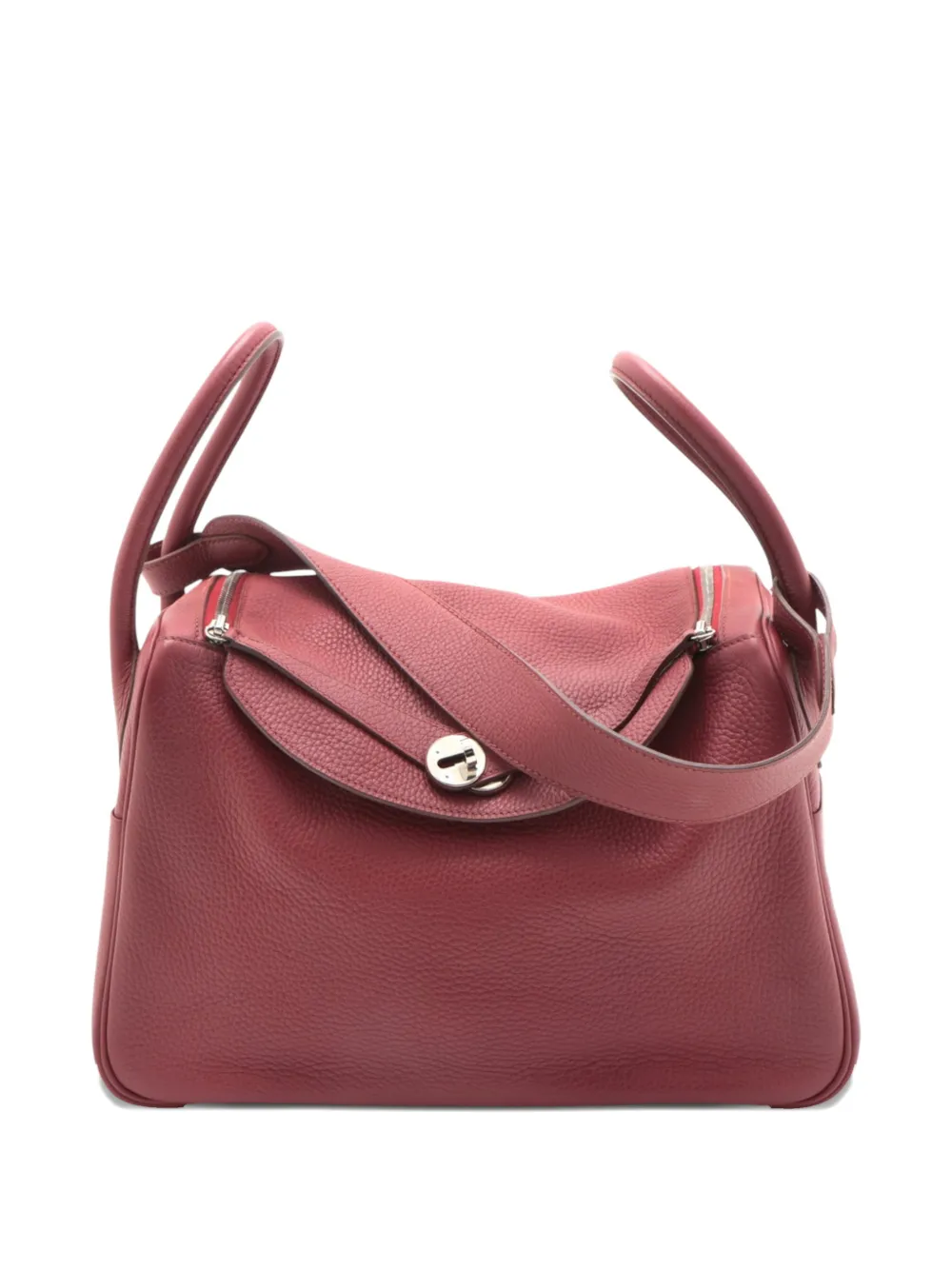 Pre-owned Hermes 2011 Clemence Lindy 34 Satchel In Red