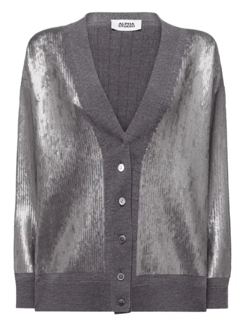 ALPHA STUDIO sequin buttoned cardigan