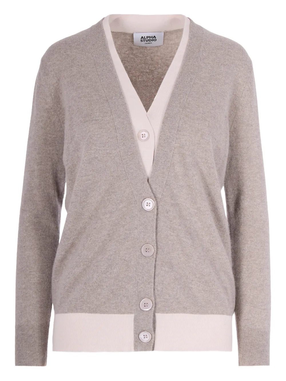 ALPHA STUDIO button cashmere cardigan | Neutrals | Image 1