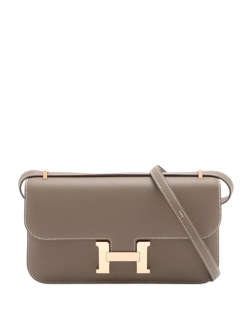Pre-owned Hermes 2025 Epsom Constance Elan Crossbody Bag In Brown