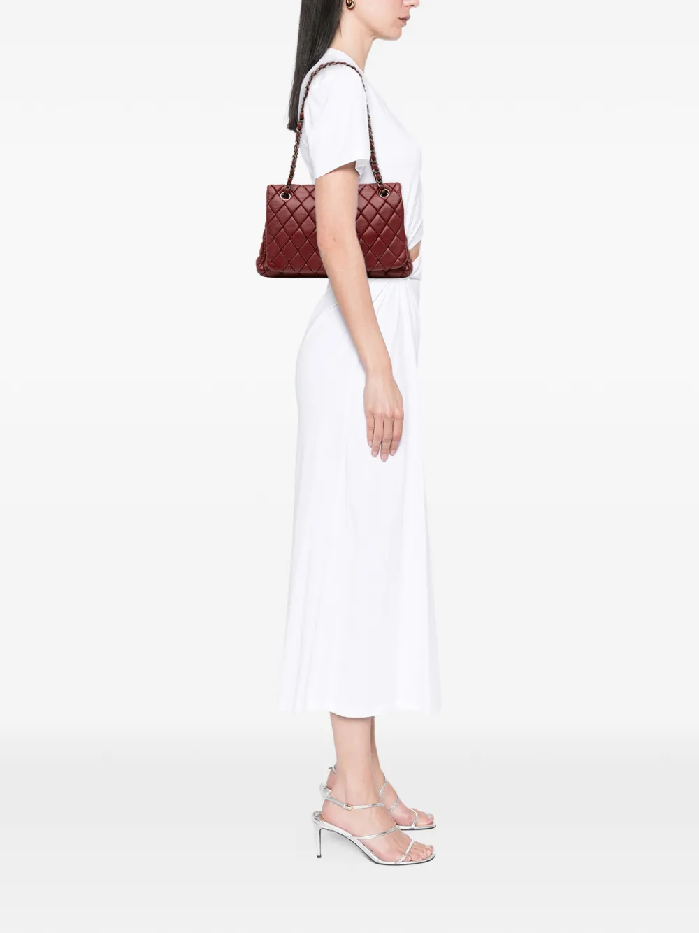 Pre-owned Chanel 2011 Large Quilted Lambskin New Bubble Flap Shoulder Bag In Red