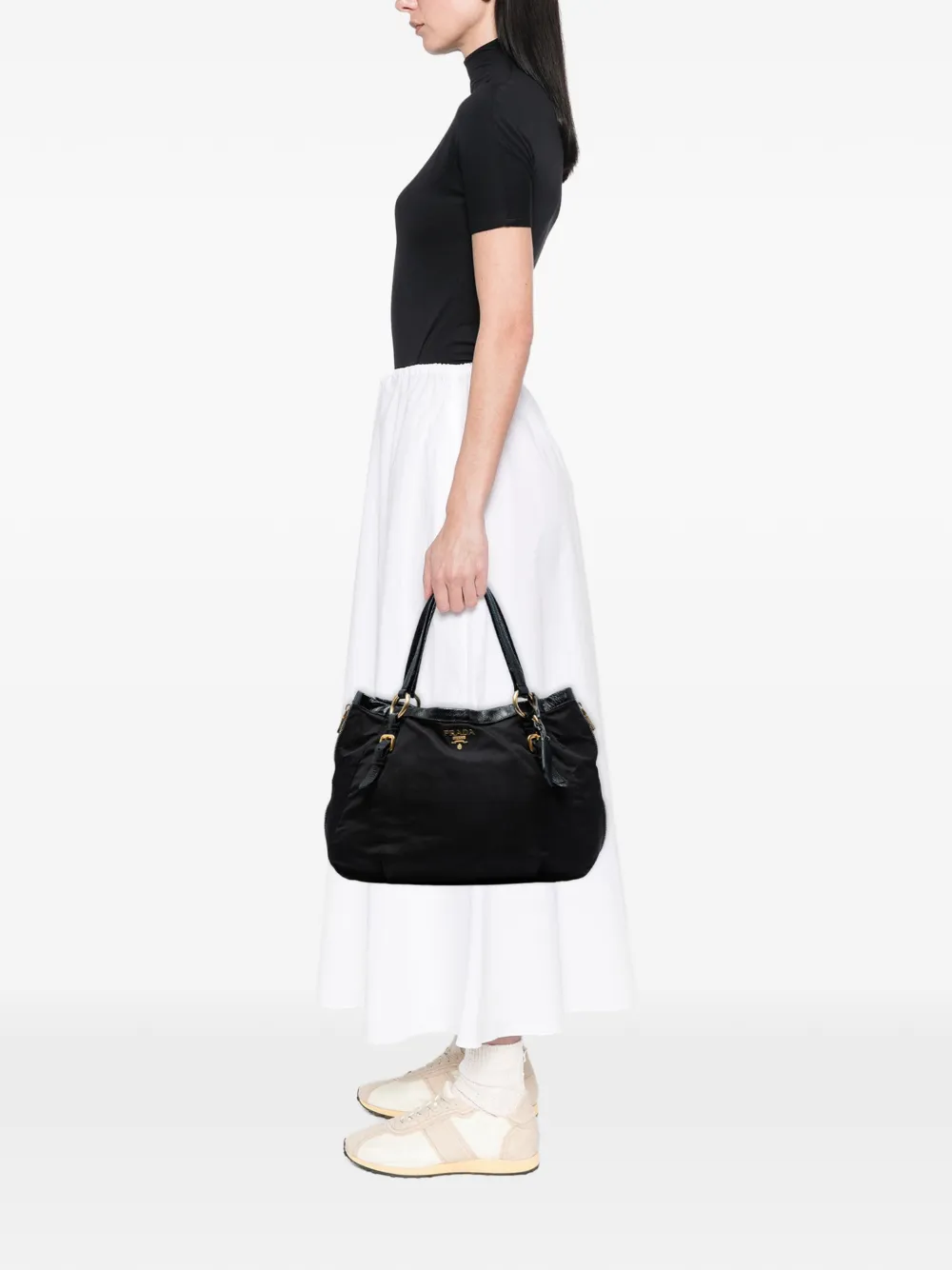 Prada Pre-Owned 2000-2025 Naplak Trimmed Tessuto Side Zip tote bag | Pre-Owned | Image 2