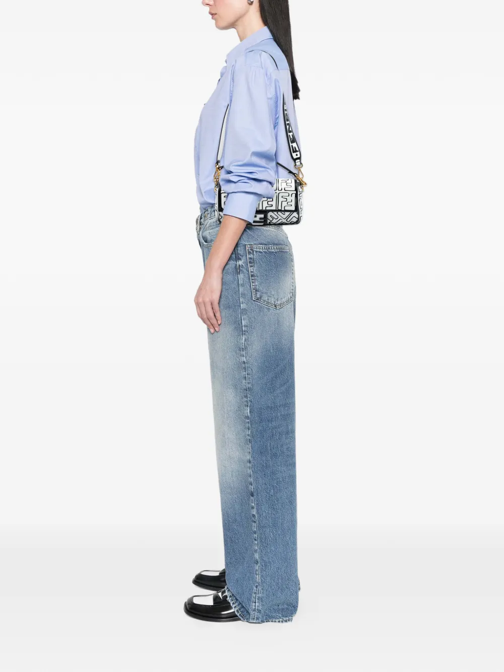 Fendi Pre-Owned 2010-2025 Joshua Vides California Sky Medium Embossed Leather Baguette satchel | Pre-Owned | Image 2