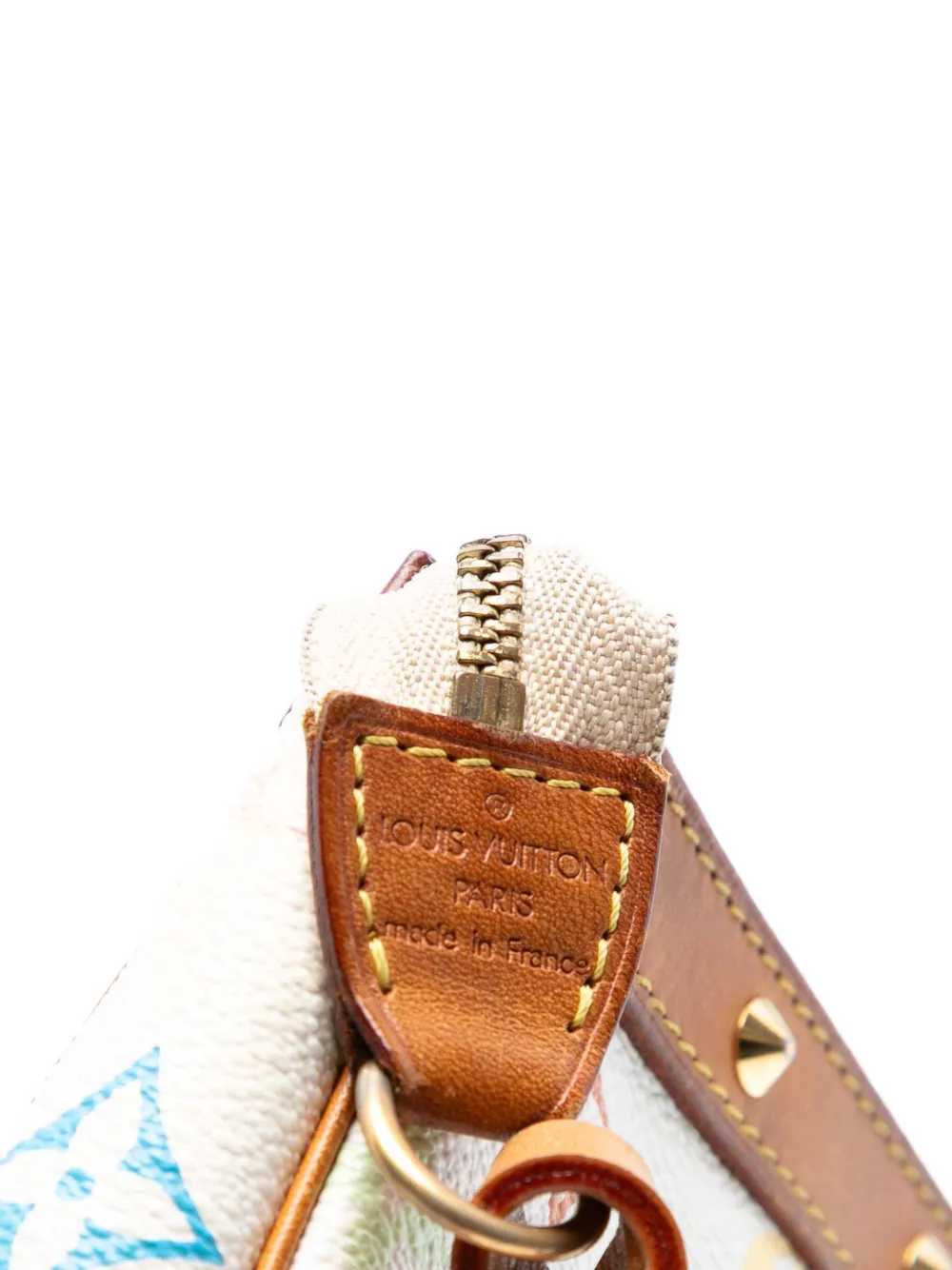 Pre-owned Louis Vuitton 2004 Monogram Multicolore Pochette Accessoires Shoulder Bag In White