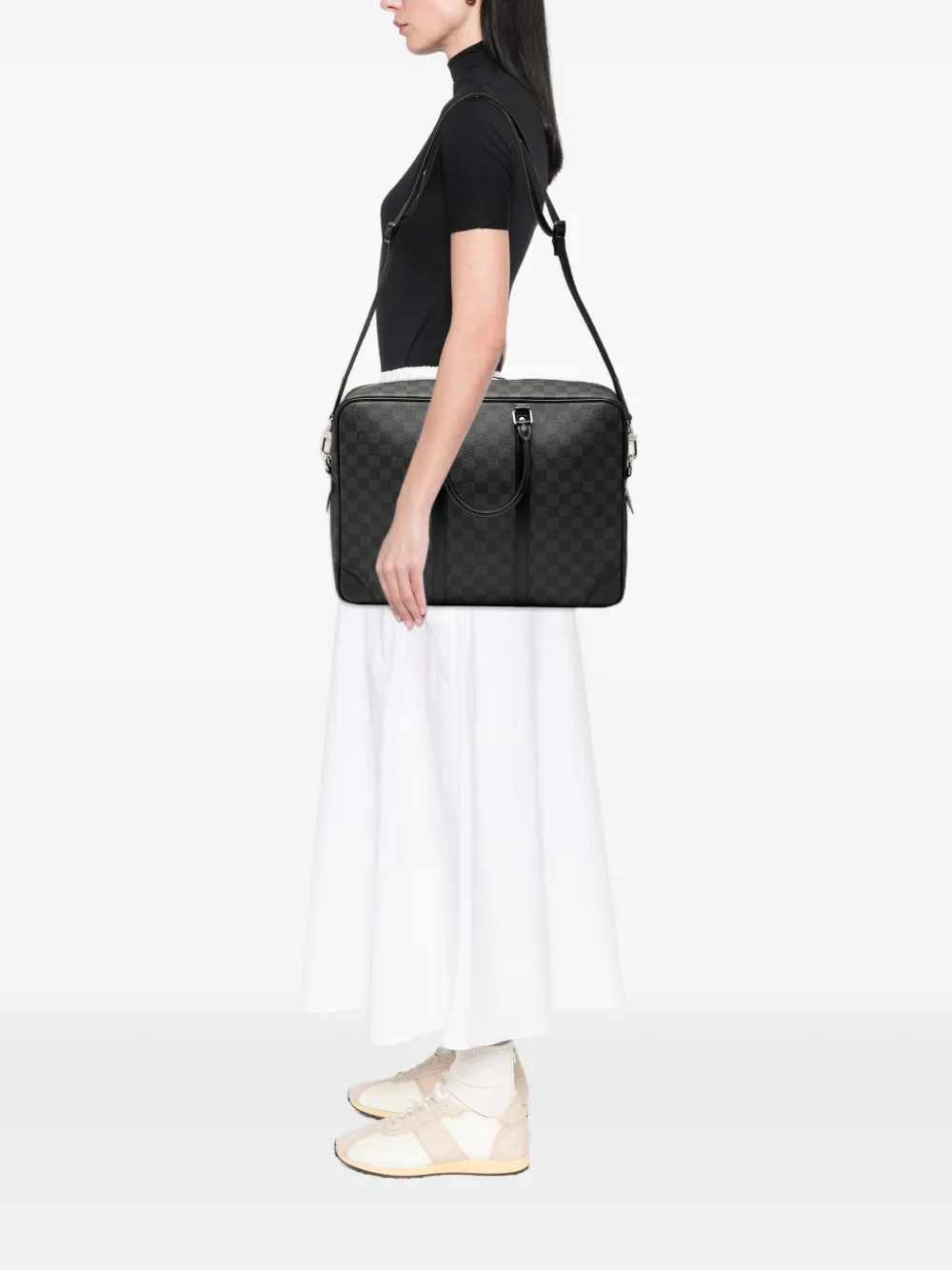 Louis Vuitton Pre-Owned 2011 Damier Graphite Porte Documents Voyage PM business bag | Black | Image 1