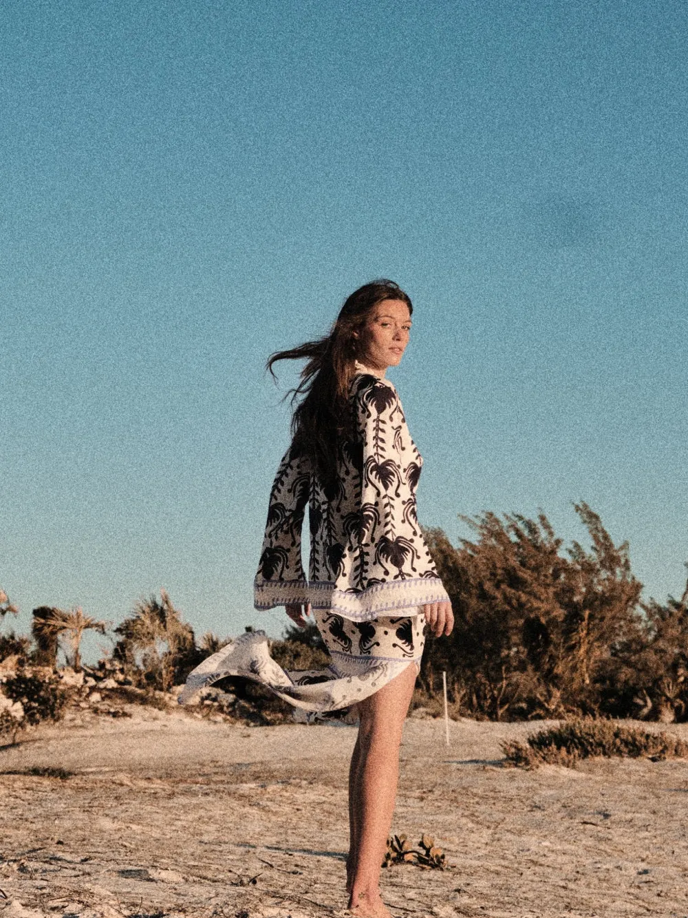 Johanna Ortiz Wild Savannah Printed Midi Dress In Neutral