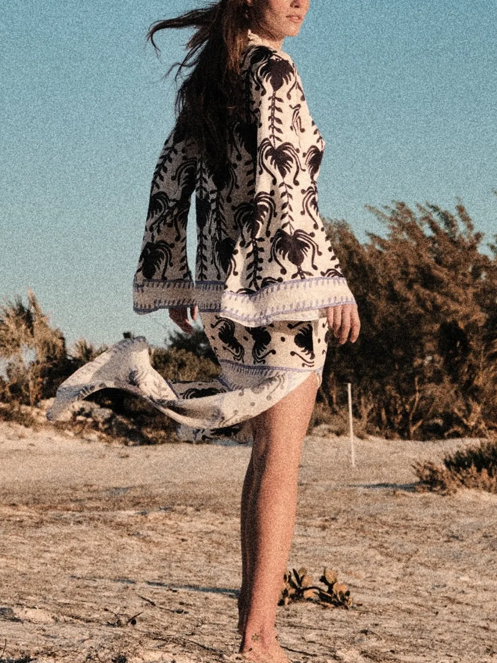 Johanna Ortiz Wild Savannah printed midi dress Beige