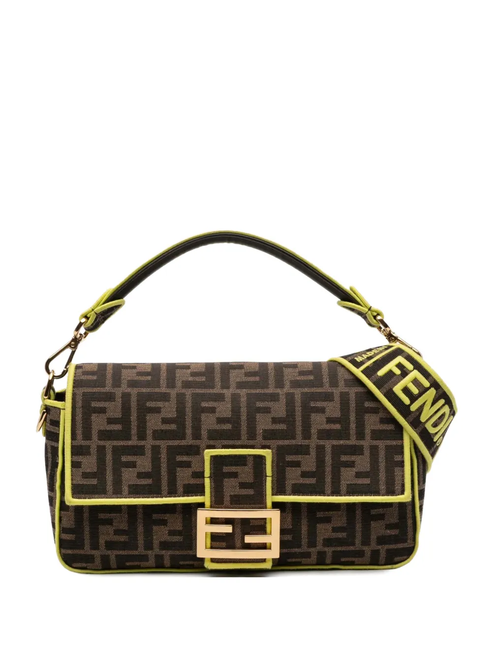 Fendi Pre-Owned 2010-2025 Zucca Embroidered Canvas Baguette satchel | Brown | Image 1