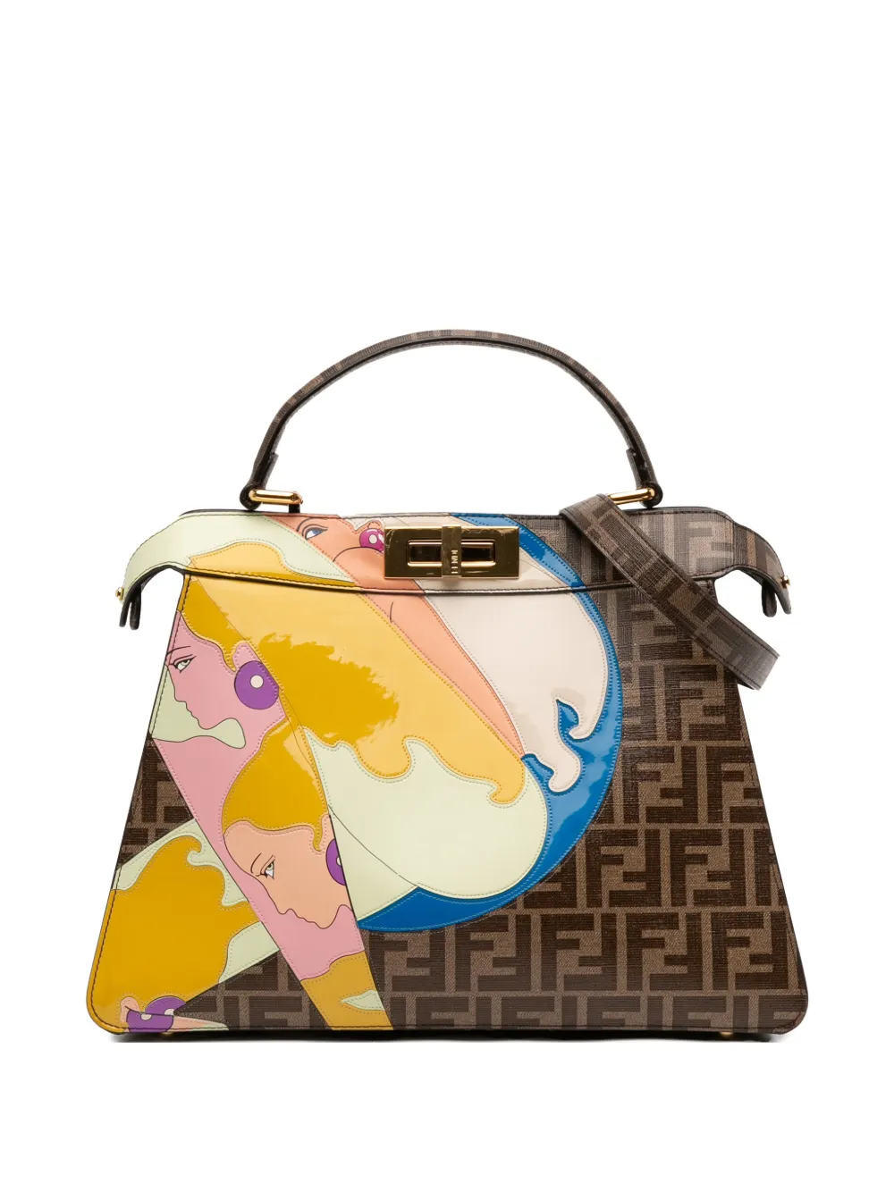 Fendi Pre-Owned 2010-2025 Antonio Lopez Medium Zucca Coated Canvas Peekaboo ISeeU satchel | Brown | Image 1