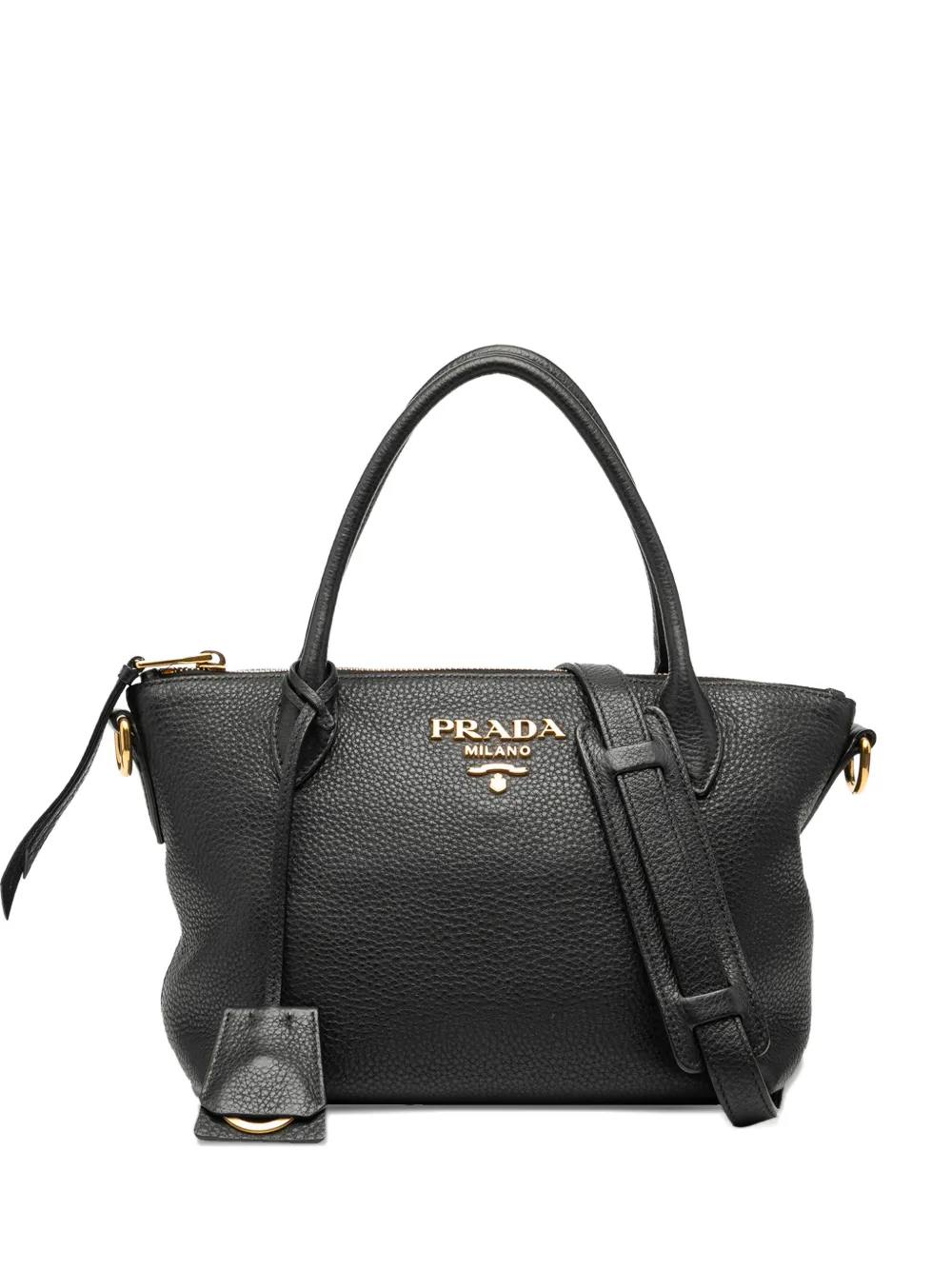 Prada Pre-Owned 2000-2025 Vitello Daino Zip Top satchel | Black | Image 1