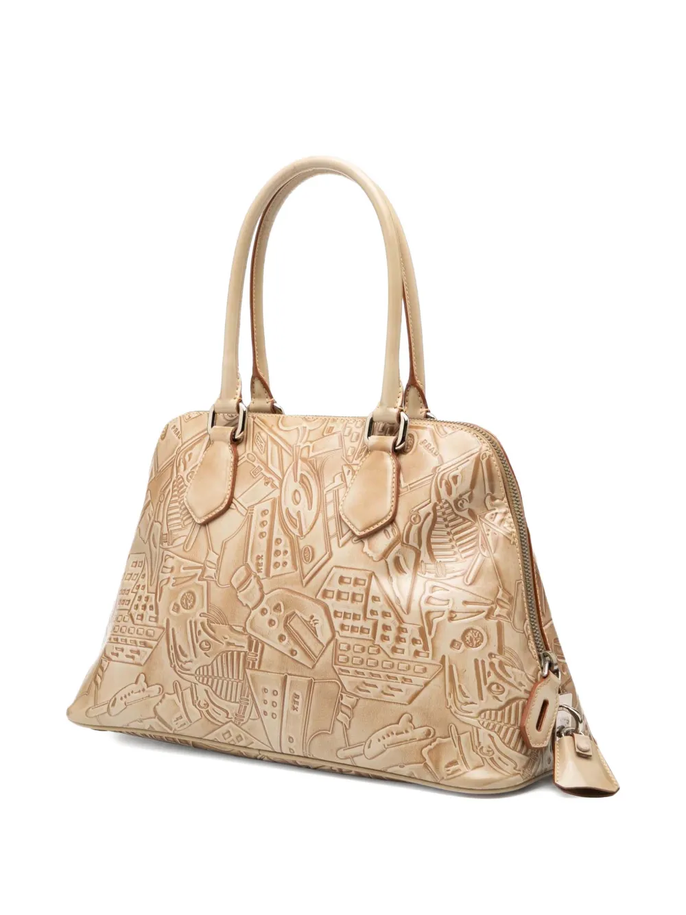 PRADA Pre-owned 2000-2025 Embossed Leather Handbag In Brown