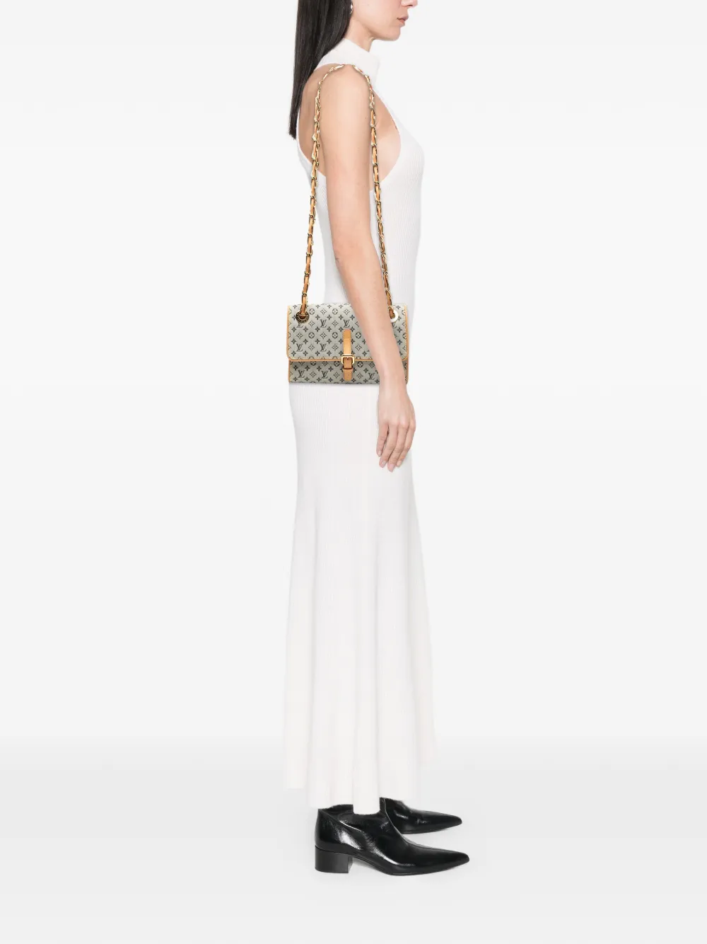 LOUIS VUITTON Pre-owned 2001 Monogram Mini Lin Camille Crossbody Bag In Gray