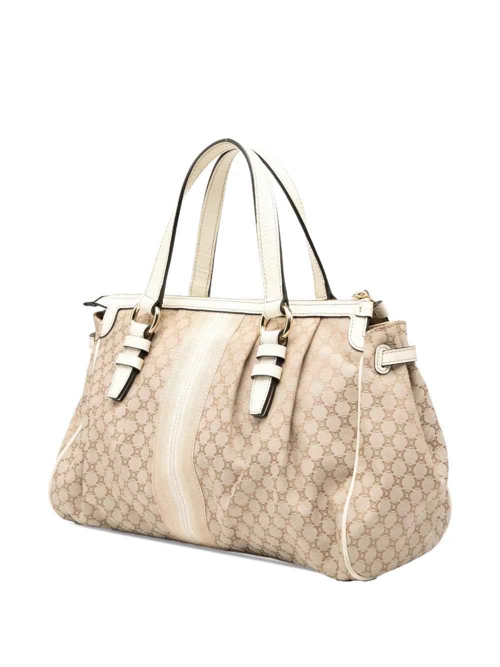 Pre-owned Celine 2008 Macadam Canvas Handbag In Brown