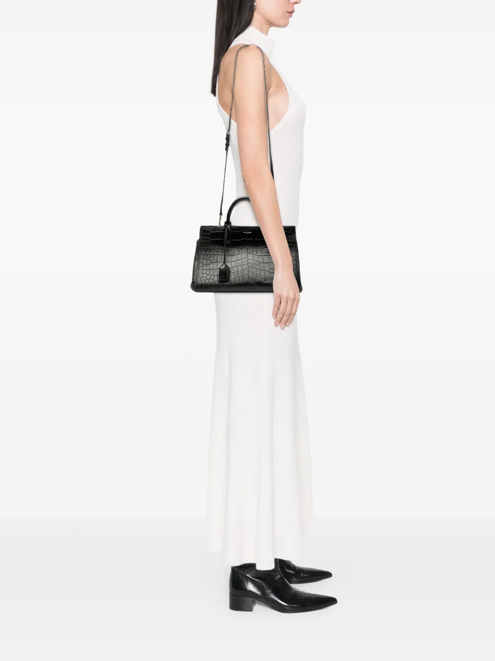 Saint Laurent Pre-Owned 2015 Small Croc Embossed Calfskin Cabas Rive Gauche satchel | Pre-Owned | Image 2