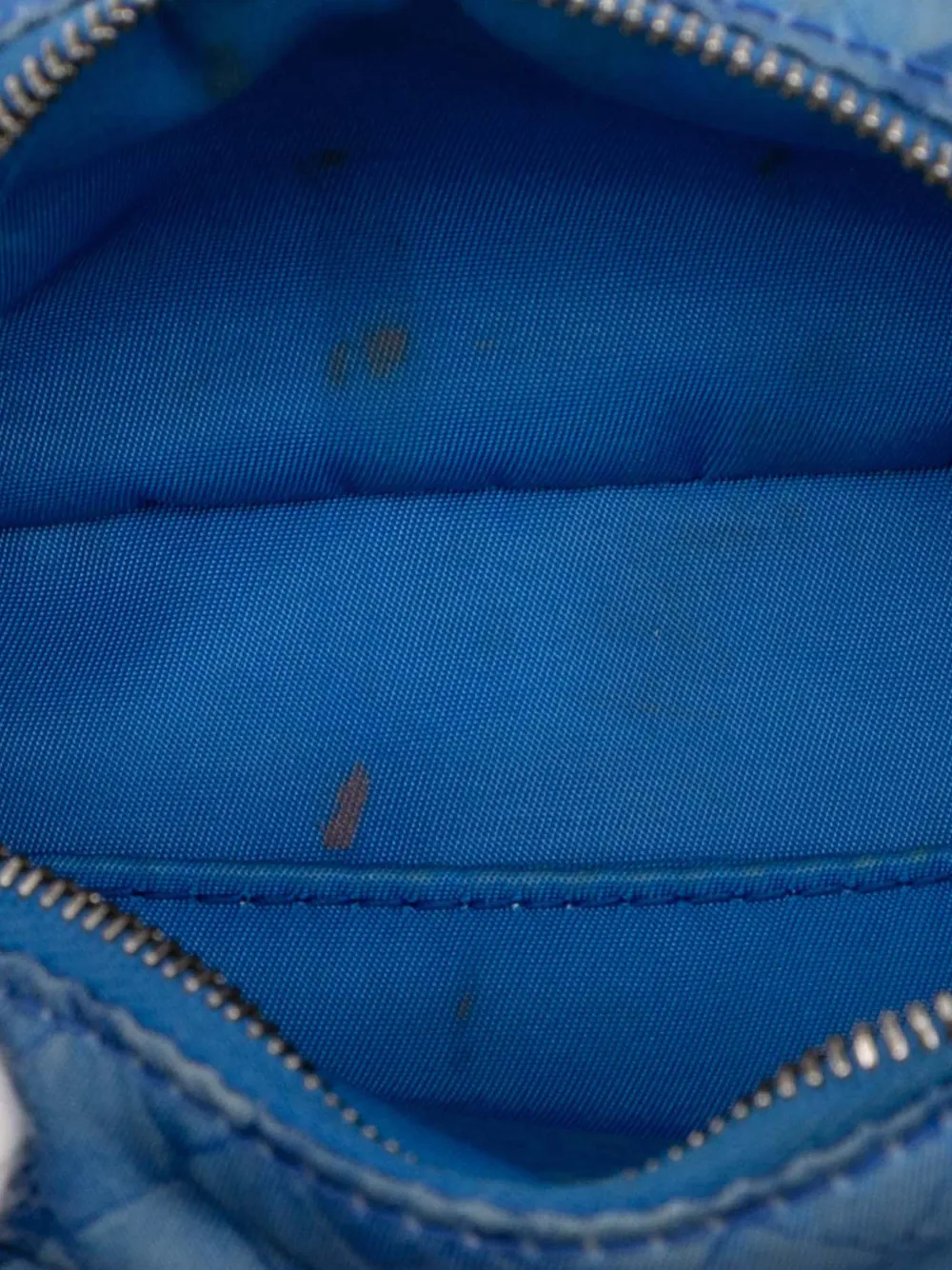 Pre-owned Bottega Veneta 2012-2025 Nylon Intrecciolusion Pouch In Blue