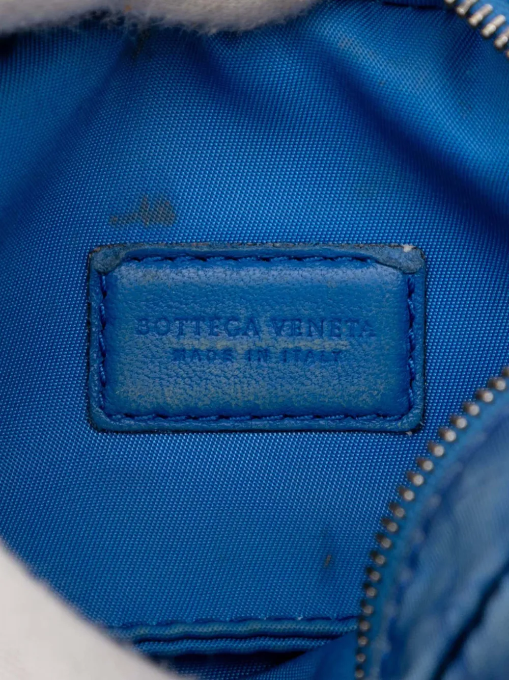 Pre-owned Bottega Veneta 2012-2025 Nylon Intrecciolusion Pouch In Blue