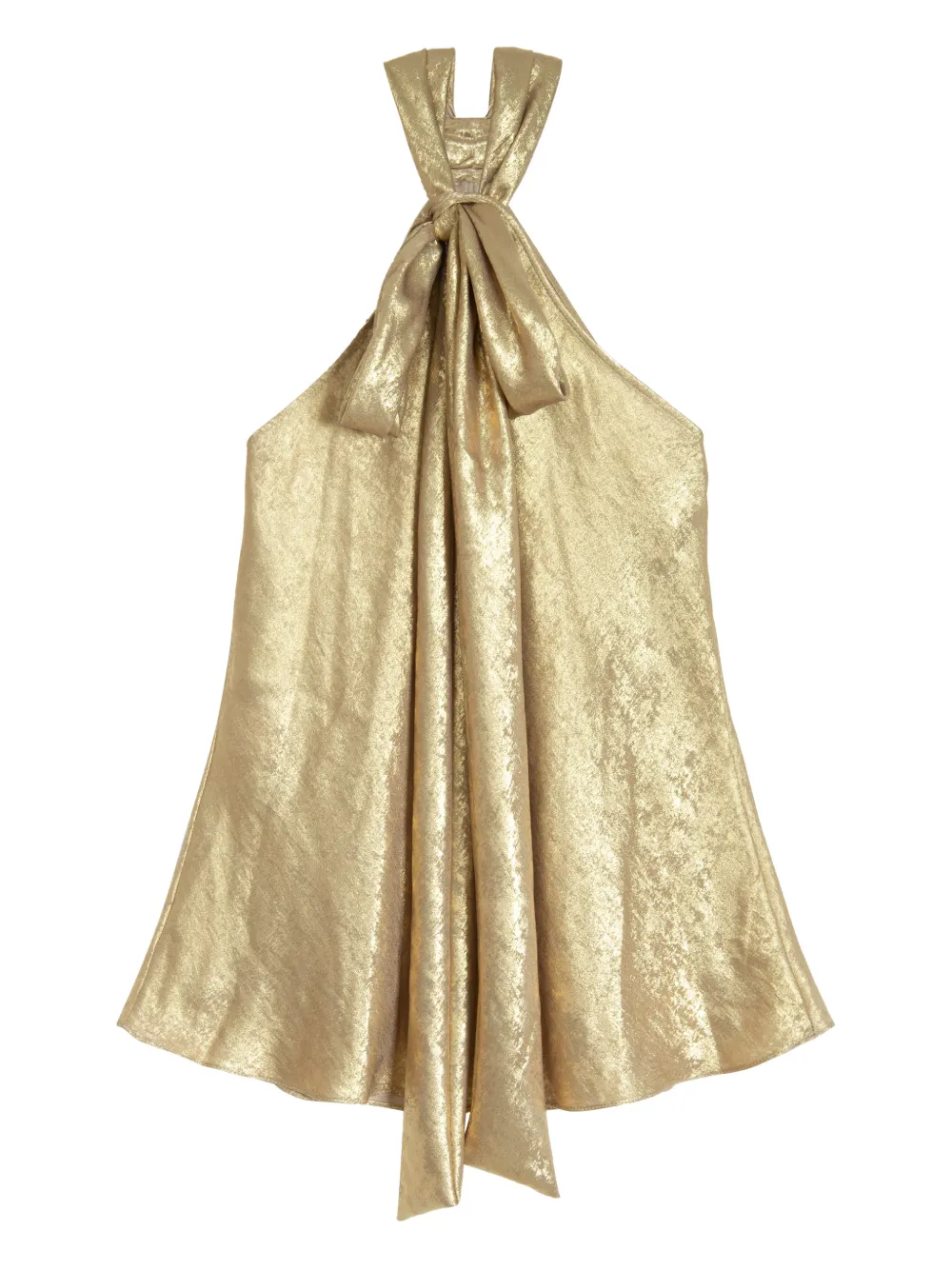 Isolda Knotted-halterneck Top In Gold