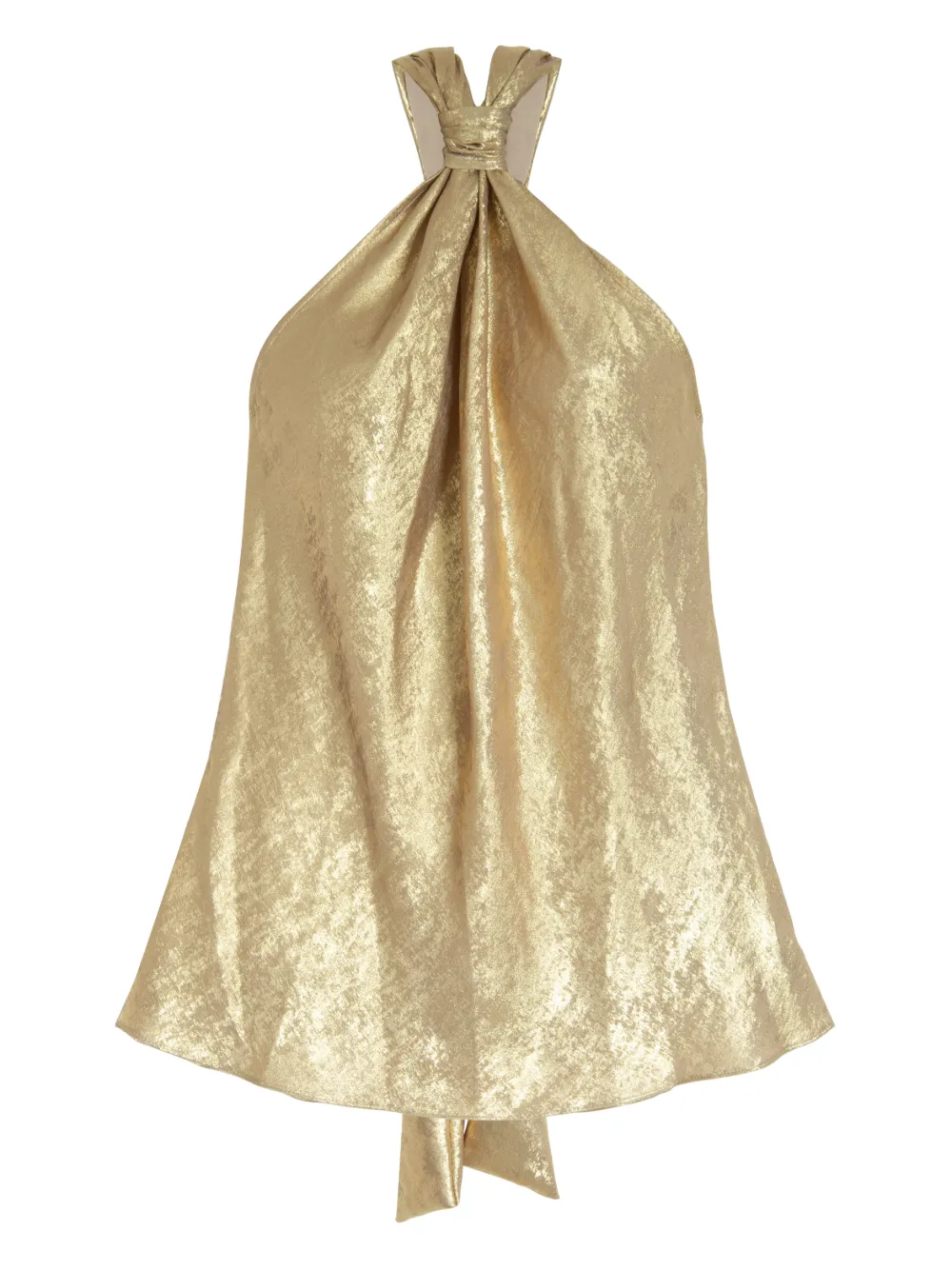 Isolda top con nudo y cuello halter | dorado | Image 1