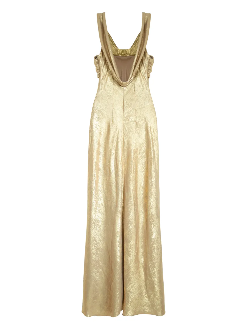 Isolda twisted open-back maxi dress - Goud