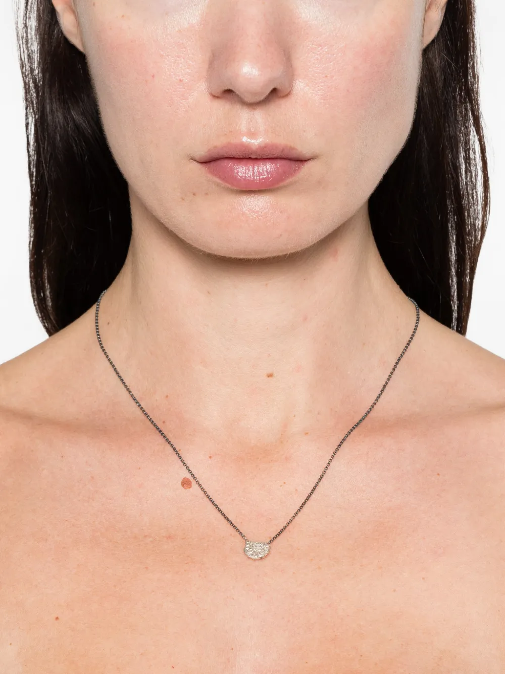 Sterling Silver Pendant Diamond Necklace