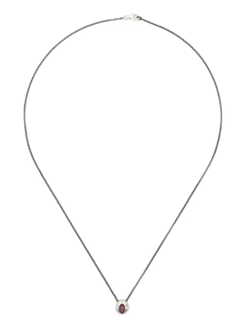 Rosa Maria sterling silver irregular-pendant ruby necklace