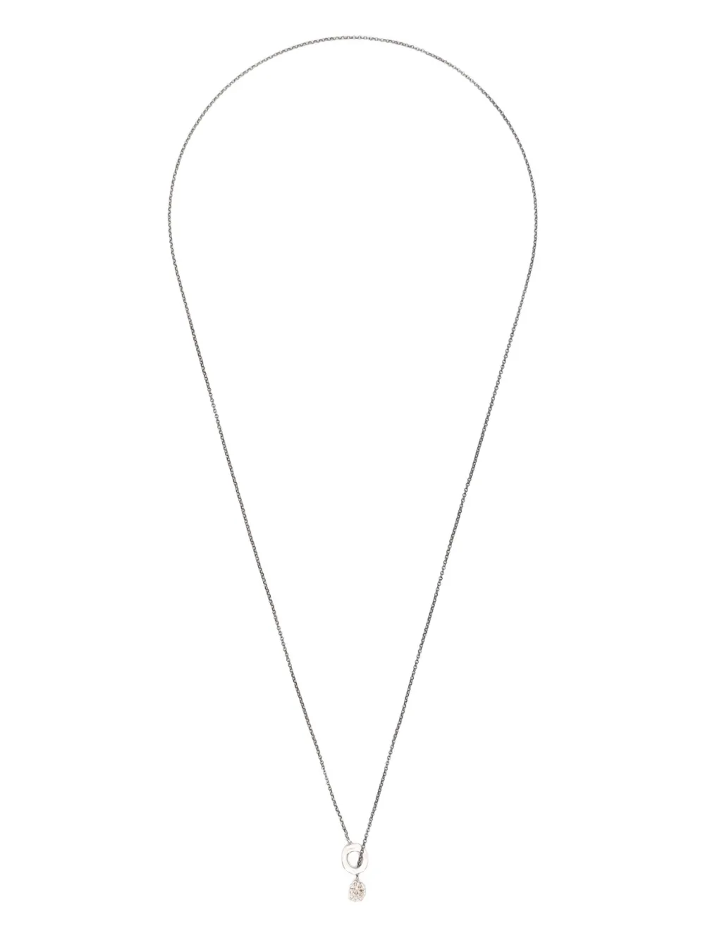 Rosa Maria sterling silver pendant diamond necklace - Argento