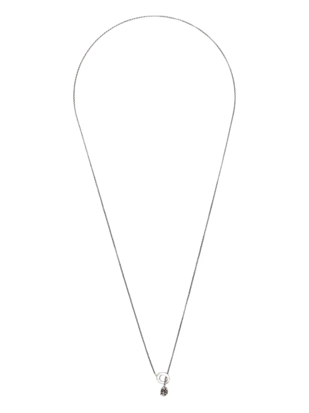 Rosa Maria sterling silver cross-pendant diamond necklace - Argento