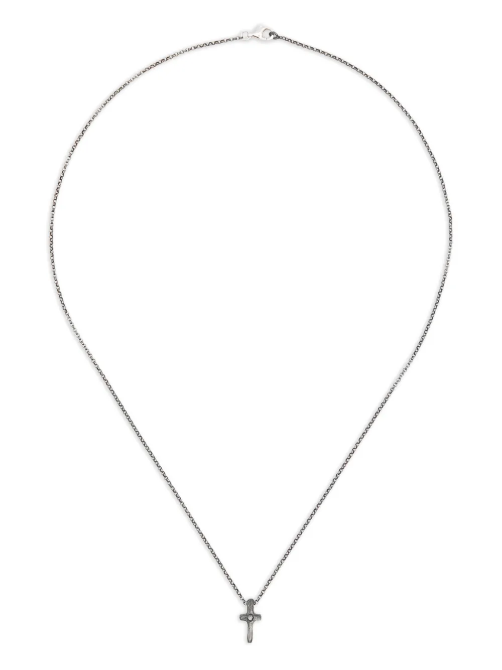 Rosa Maria sterling silver cross-pendant diamond necklace - Argento