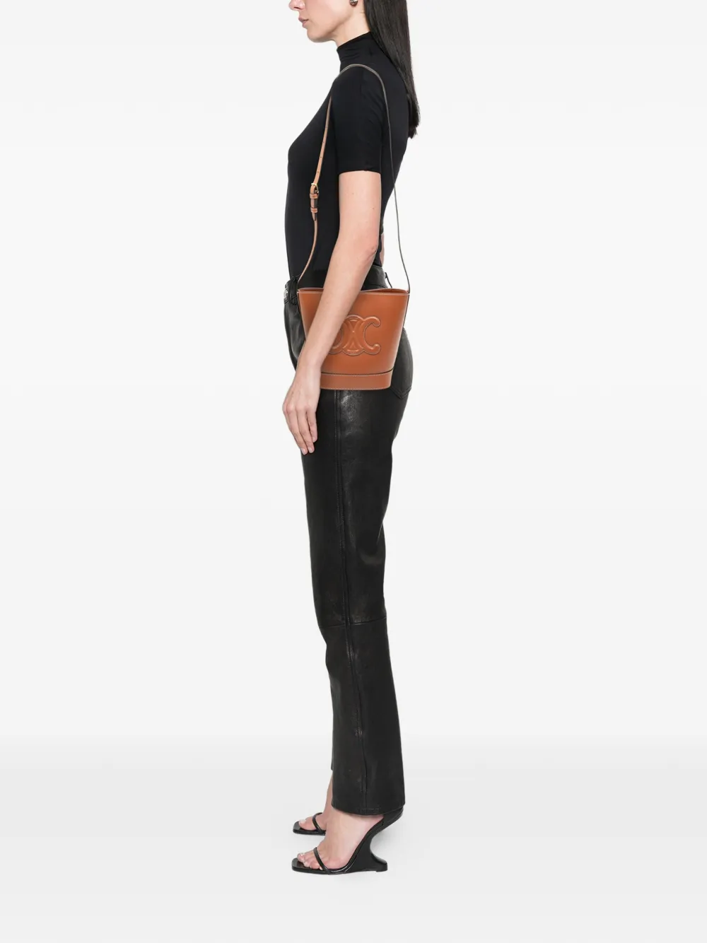 Celine Pre-Owned 2024 Small Calfskin Cuir Triomphe bucket bag | Pre-Owned | Image 2