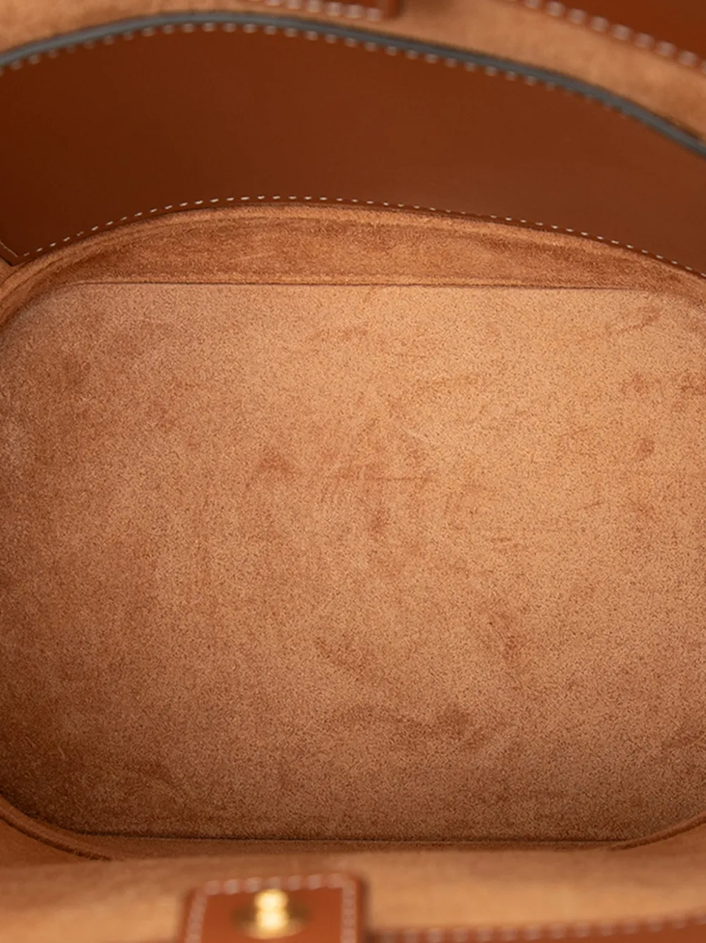 Pre-owned Celine 2024 Small Calfskin Cuir Triomphe Bucket Bag In Brown