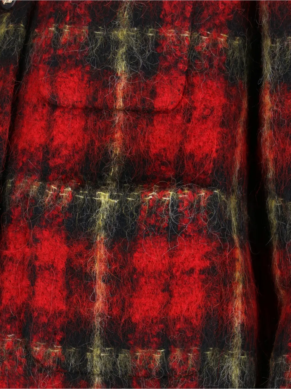 Ralph Lauren Plaid-pattern Button Tweed Jacket In Red