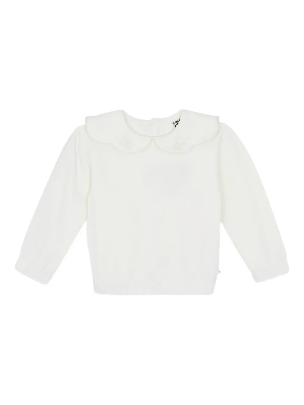 Bonton top con cuello festoneado | blanco | Image 1