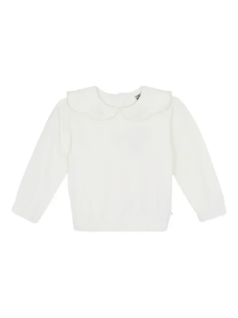 Bonton embroidered-detail scallop-collar top